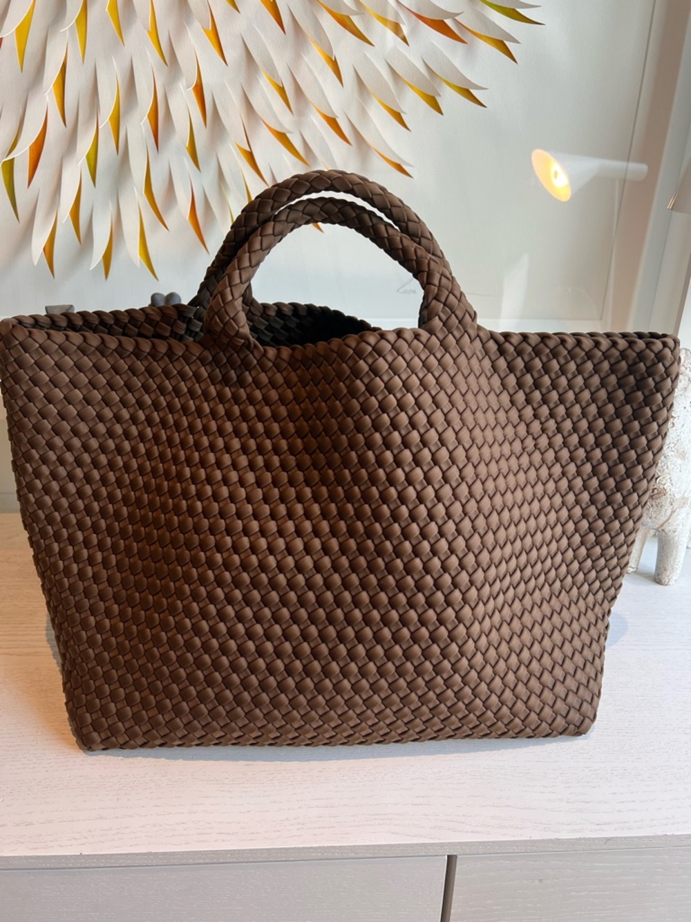 Naghedi Brown Woven Tote